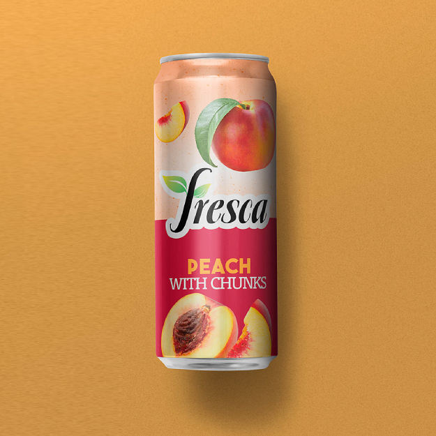 fresca fruit juice can label design