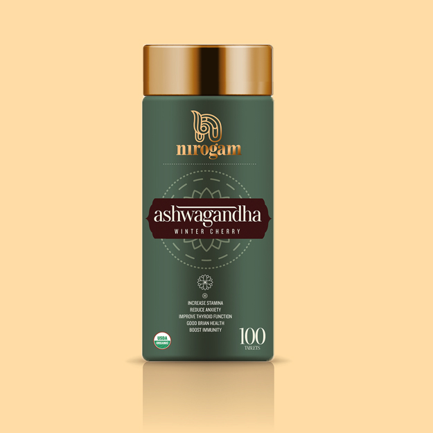 nirogam ashwagandha packaging design