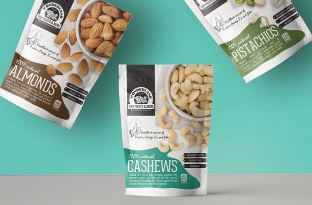 Wonderland nuts packaging design